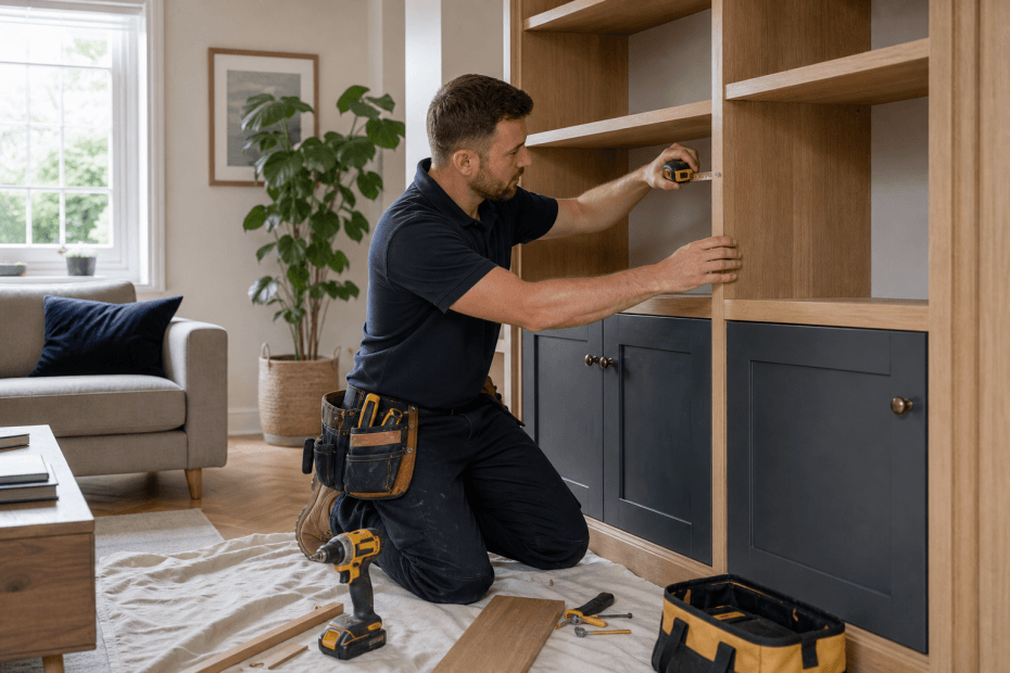Professional carpenters & joiners work at a UK home