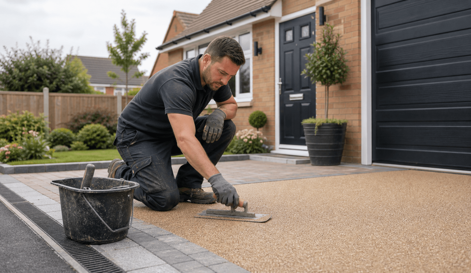 Professional driveway work at a UK home